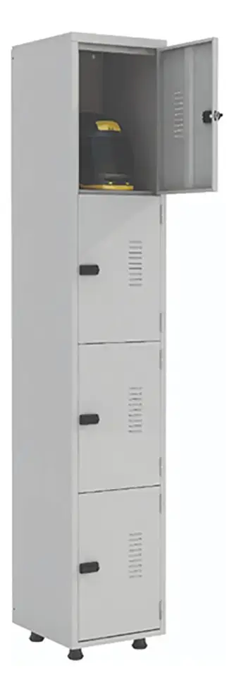 Armário Roupeiro Aço 4 Portas Guarda Volume Elite Aço Ea701 C Cor Cinza