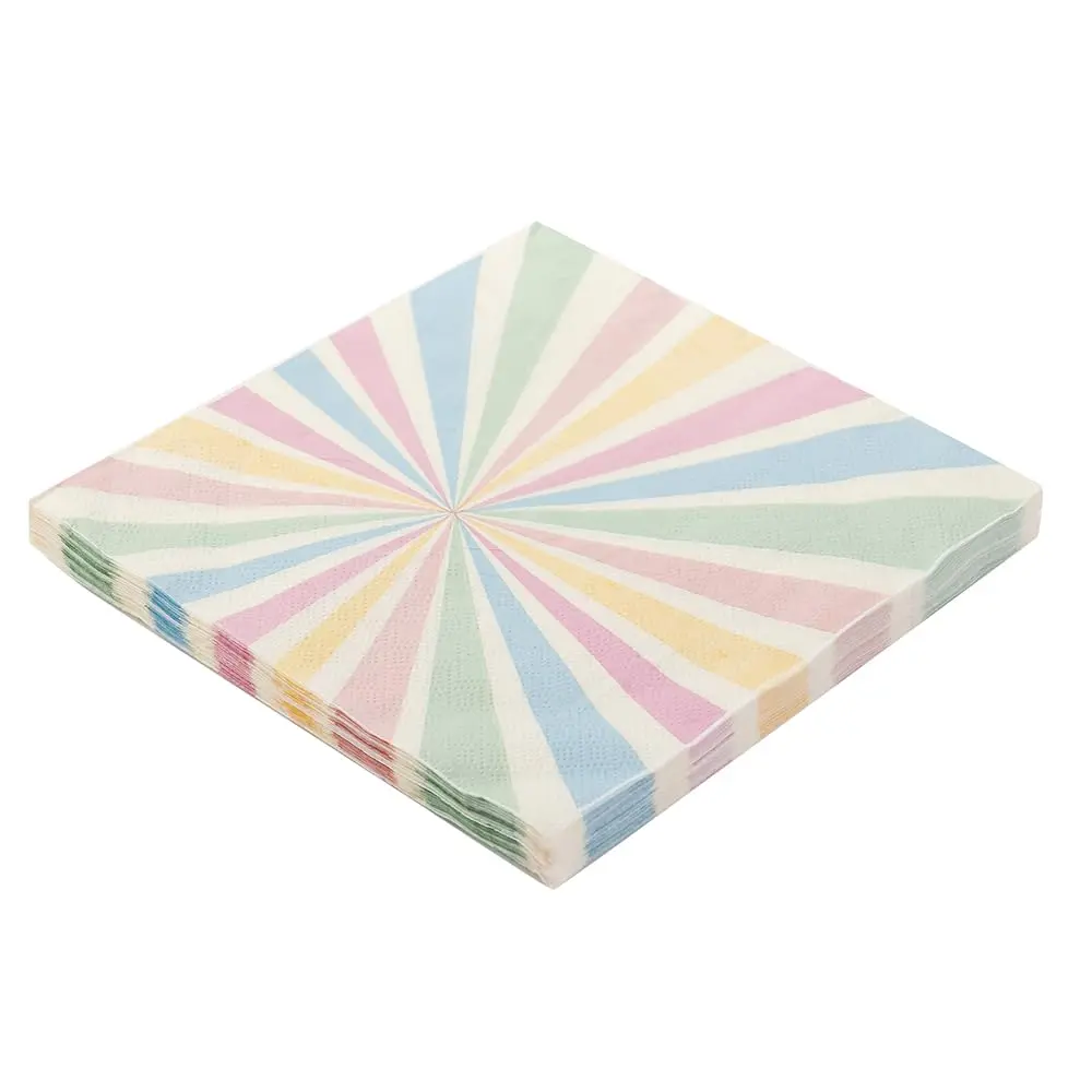 GUARDANAPO ESTAMPADO FOLHA DUPLA LISTRAS CANDY COLOR 33 CM X 33 CM
