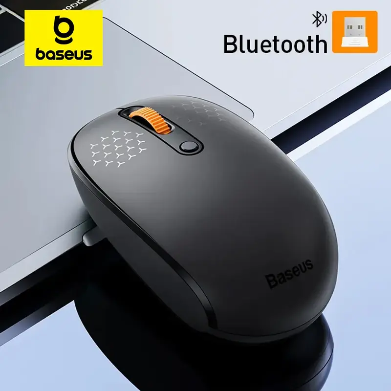 Baseus-F01B Mouse Bluetooth sem fio, Mouse 2.4G, 1600 DPI, Clique Silencioso para MacBook, Tablet, Laptop, PC, Acessórios para Jogos, Bluetooth 5.0 - 1
