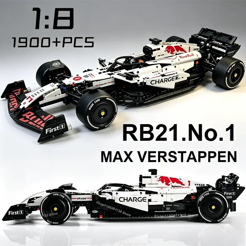 NOVO 2026 MK6025 Blocos de Montar de Carro Esportivo Branco RB21, 1900+ Peças, Desempenho Clássico Técnico, Modelo MOC DIY para Montagem, Brinquedo e Presente para Meninos - 1