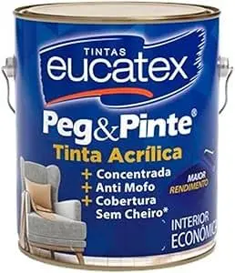 Tinta Acrílica Eucatex Peg & Pinte 3,6 Litros Fosco (Branco Gelo) - 1