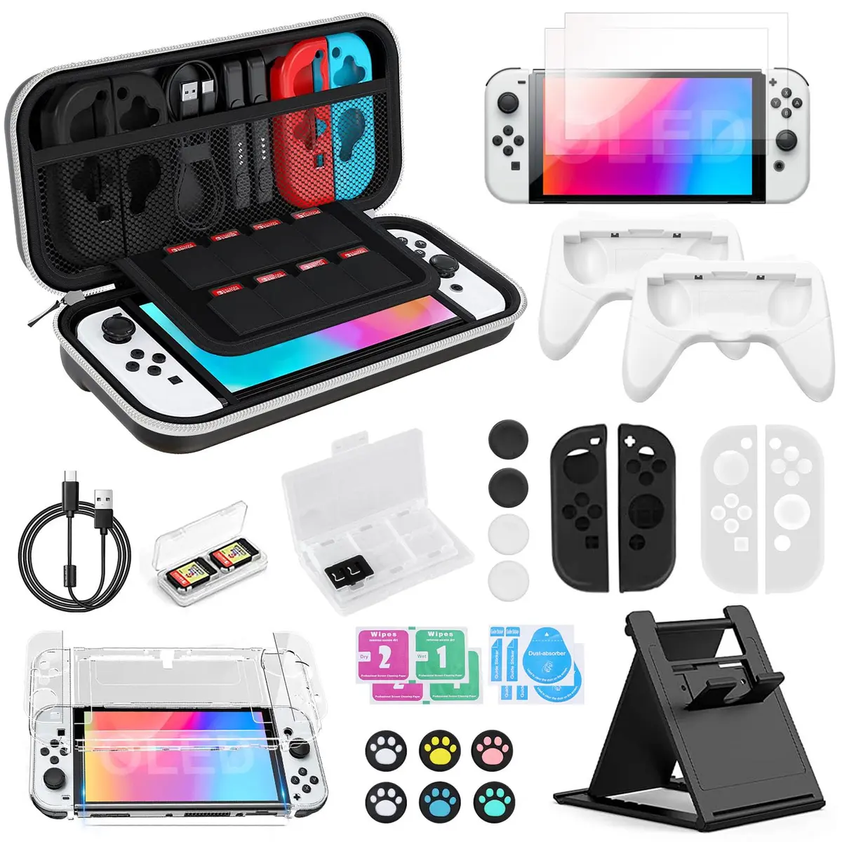 32 in1 Case Estojo Para Nintendo Switch Oled Acessórios Capa Protetora Para Com Compartimentos Bolsa Perfeita Para Viagens Estojo Bag de Proteção e Acessórios Para - 1