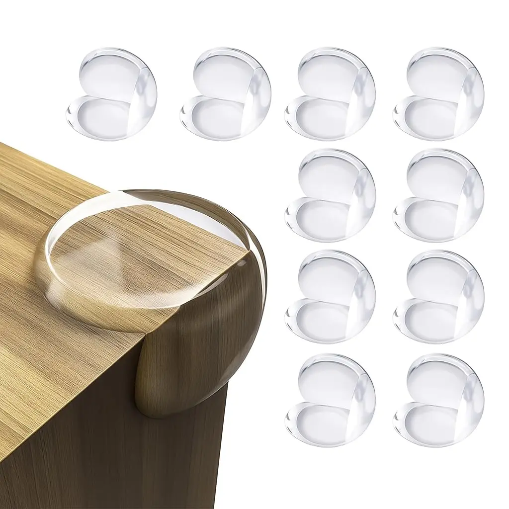 Kit 10 Protetor Quina Canto Cantoneira Silicone Segurança Bebê Criança Móveis Mesa Adesivo