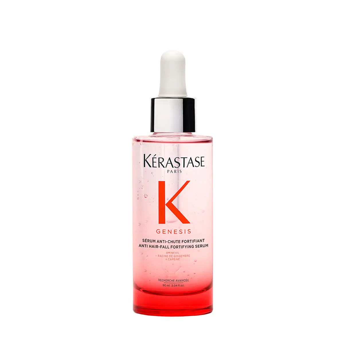 Kérastase Genesis Sérum Anti-Chute Fortifiant, Fortalece a Fibra, 90ml | Tratamento Diário Antiqueda para Cabelos Enfraquecidos com Aminexil, Raiz de Gengibre e Cafeína, Reduz a Queda