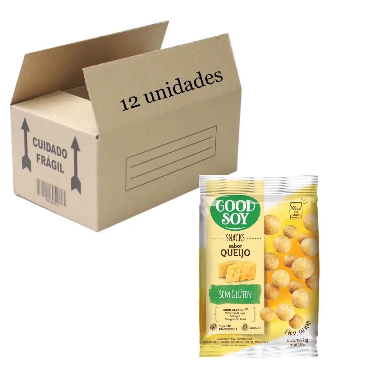 Snacks De Soja Goodsoy Sabor Queijo 25g (12 unidades)
