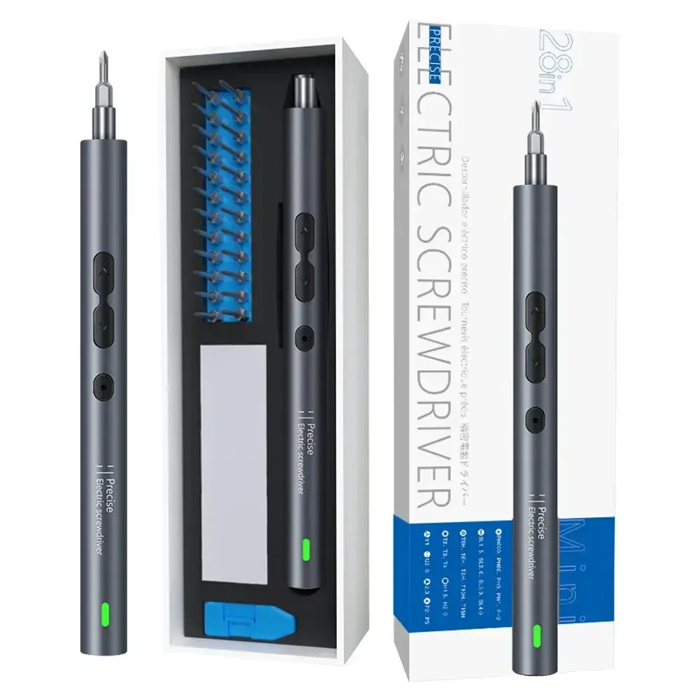 28 em 1 conjunto de precisão chave de fenda elétrica kit ferramenta elétrica recarregável sem fio mini pequenos bits magnéticos para xiaomi celular móvel
