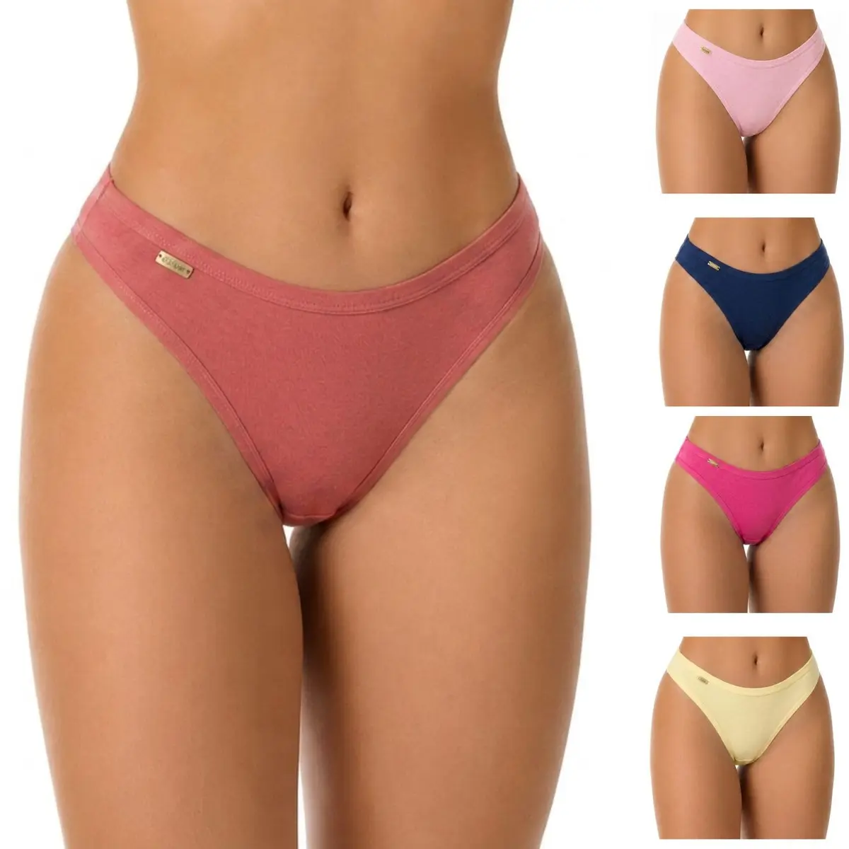 Kit 5 Calcinha Tanga Algodão Fio Duplo Feminina Duda Mavique conforto | Confortável