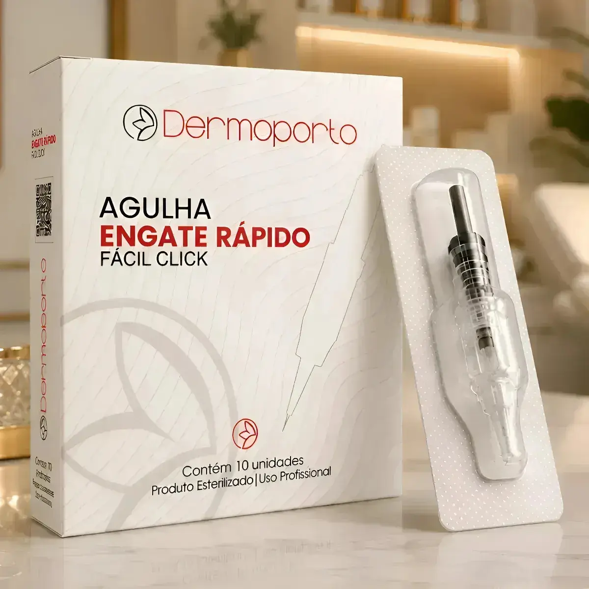 AGULHA EASY CLICK 3RL 0.30MM DERMOPORTO PREMIUM | CX C/ 10 UNIDADES | CARTUCHO FÁCIL CLICK PARA DERMÓGRAFO MICROPIGMENTAÇÃO DE SOBRANCELHAS E LABIAL | MICROBLADING | FIO A FIO | SHADOW | 03 PONTAS