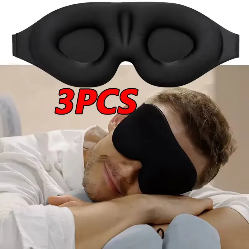 Máscara de dormir 3D que bloqueia a luz, máscara de dormir macia para os olhos, máscara de olhos para viagem, máscara noturna respirável. - 1