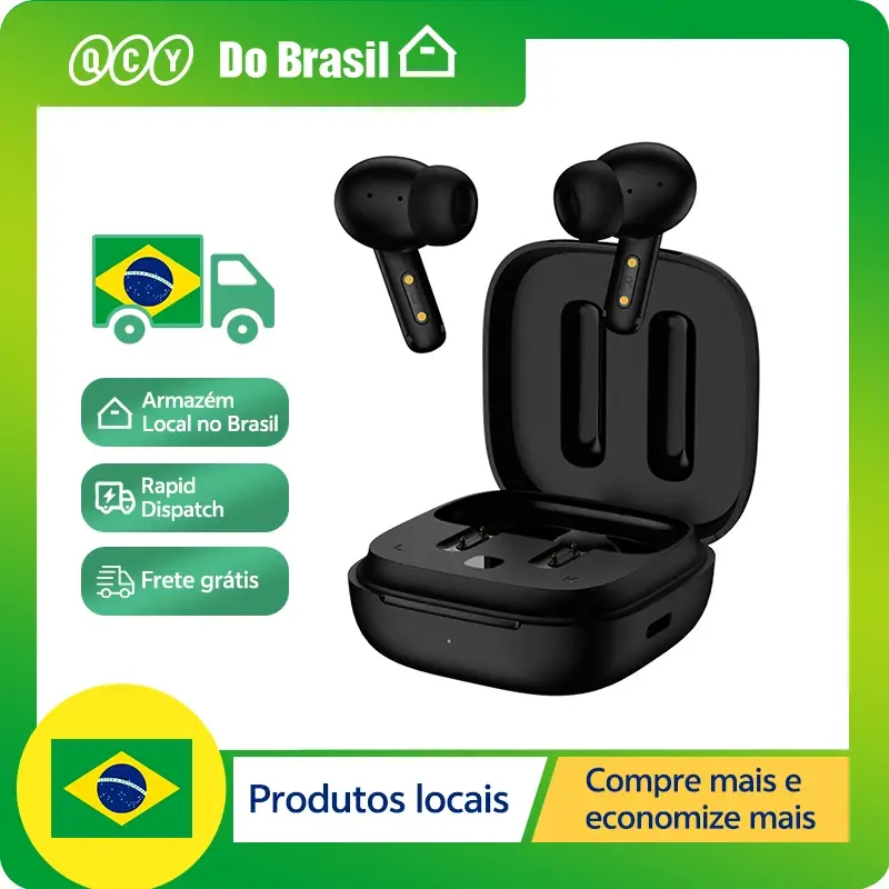Qcy t13 anc fones de ouvido sem fio bluetooth 5.3 28db cancelamento de ruído ativo 4 microfones enc tws 68ms baixa latência - 1