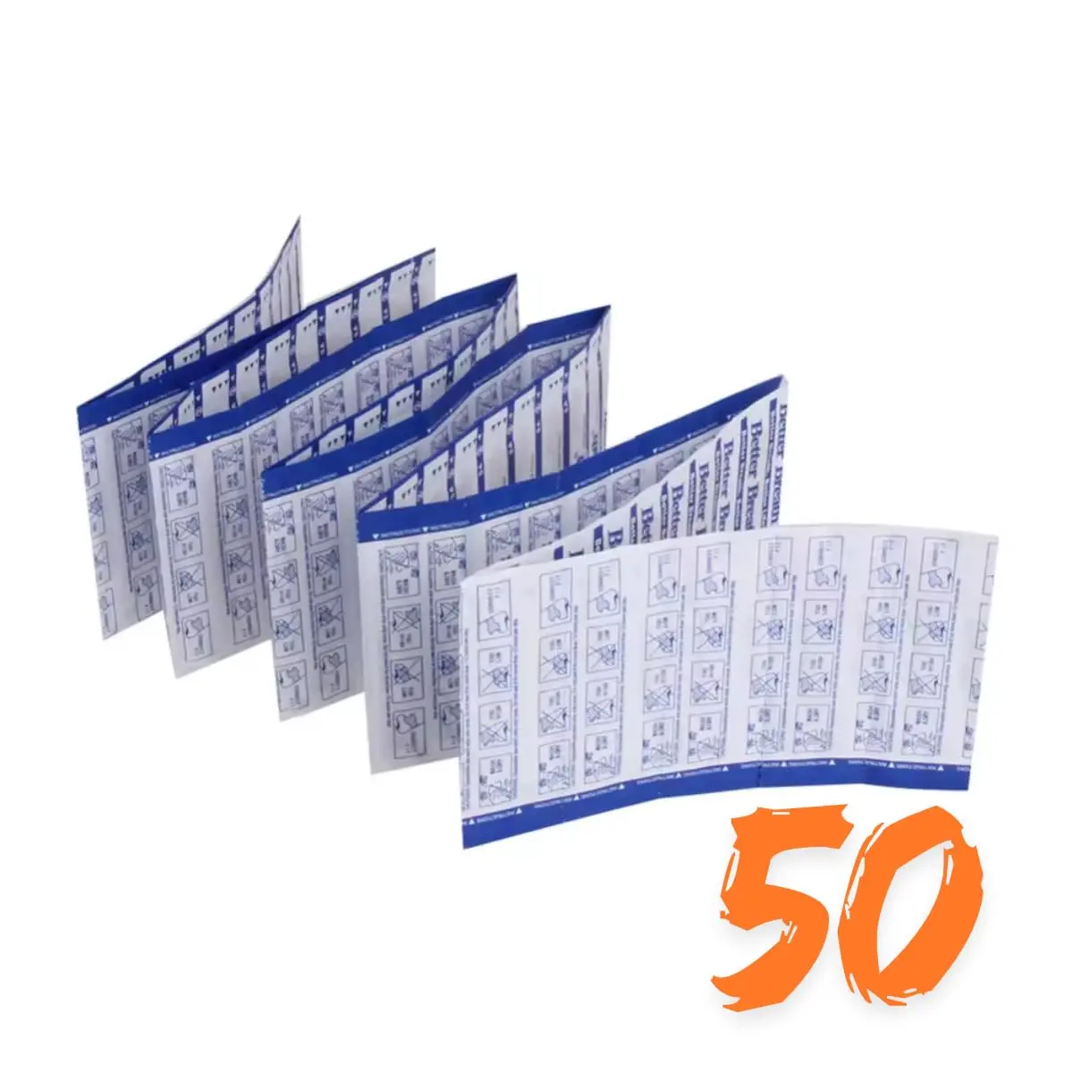 50 Dilatador Nasal Adesivo Anti Ronco Rinite com Embalagem Individual Adesivo Forte