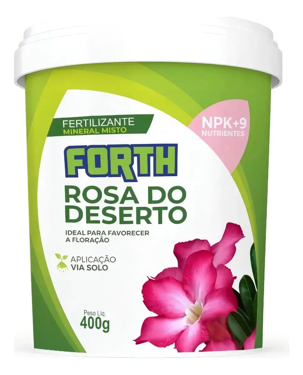 ADUBO FERTILIZANTE FORTH ROSA DO DESERTO 400G – FLORAÇÃO