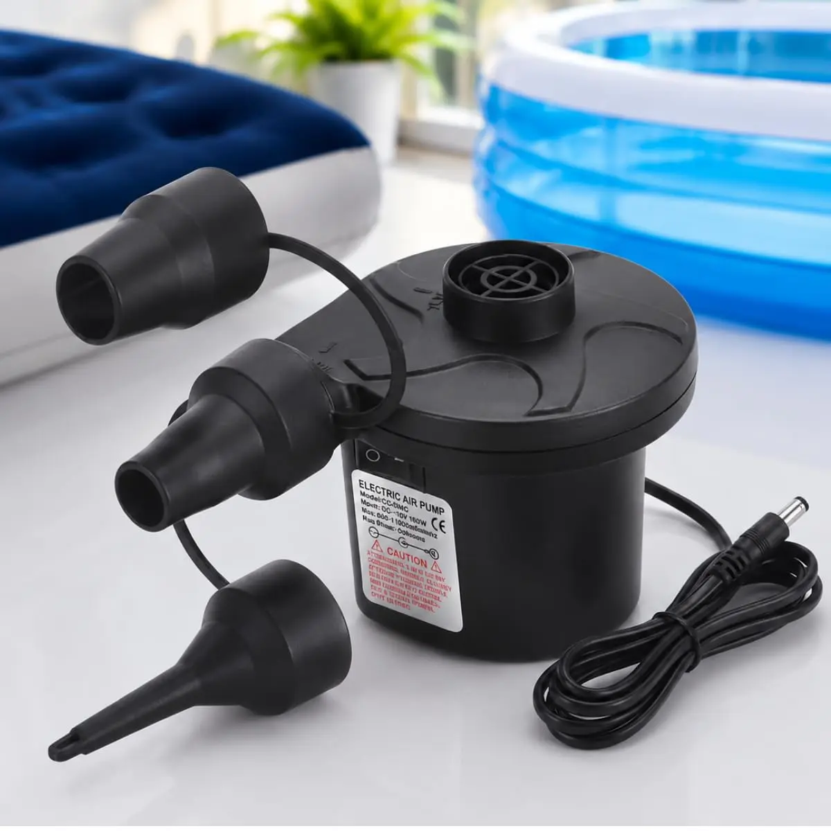 Compressor Bomba de Ar Elétrica Portátil Bivolt | Encher Boia, Piscina, Colchão