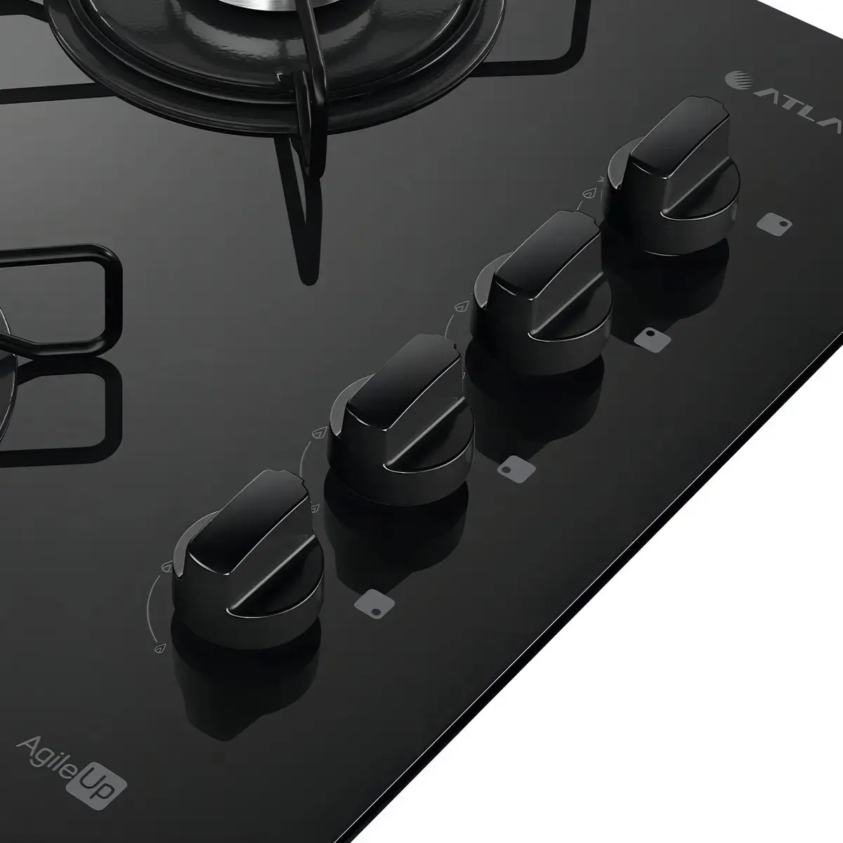 Cooktop 4 Bocas Atlas Agile Up Mesa Vidro Mega Chama Bivolt thumbnail 3