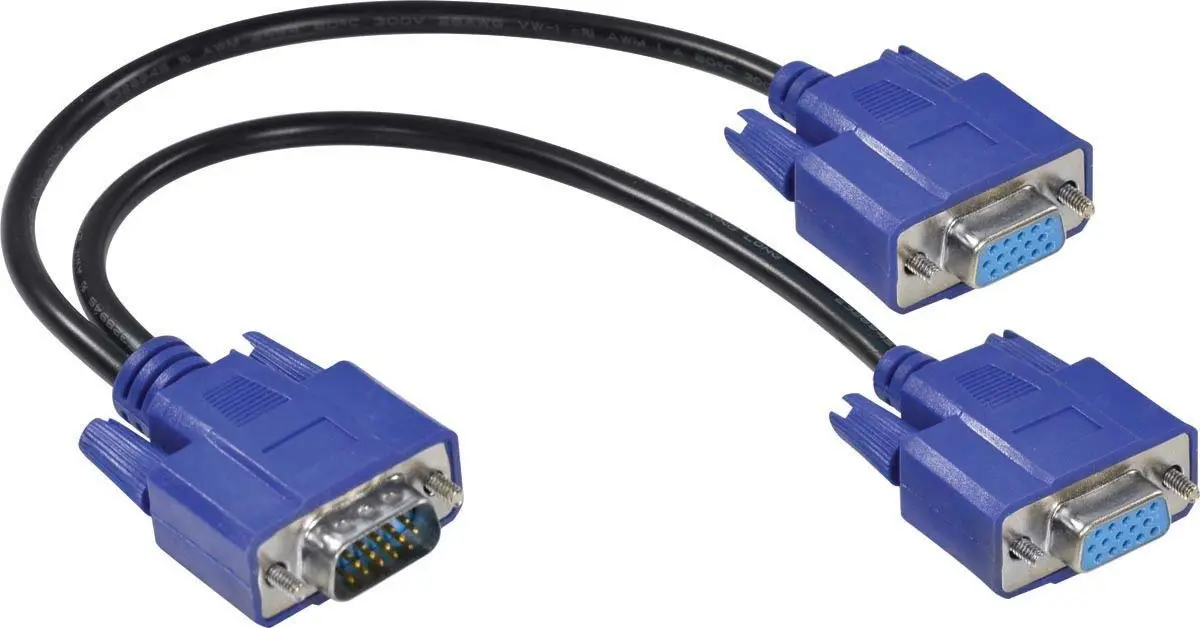 Vinik Cabo Y VGA Macho p/ 2 Fêmea 15 Pinos 0.2M Compatível c/ Monitor, Projetor - AVY-1M/2F - 1