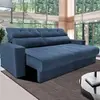 Sofá 3 Lugares Cama Inbox Clean com Assento Retrátil e Encosto Reclinável em Tecido Velusoft - 190cm de Largura - Clean Azul - 1