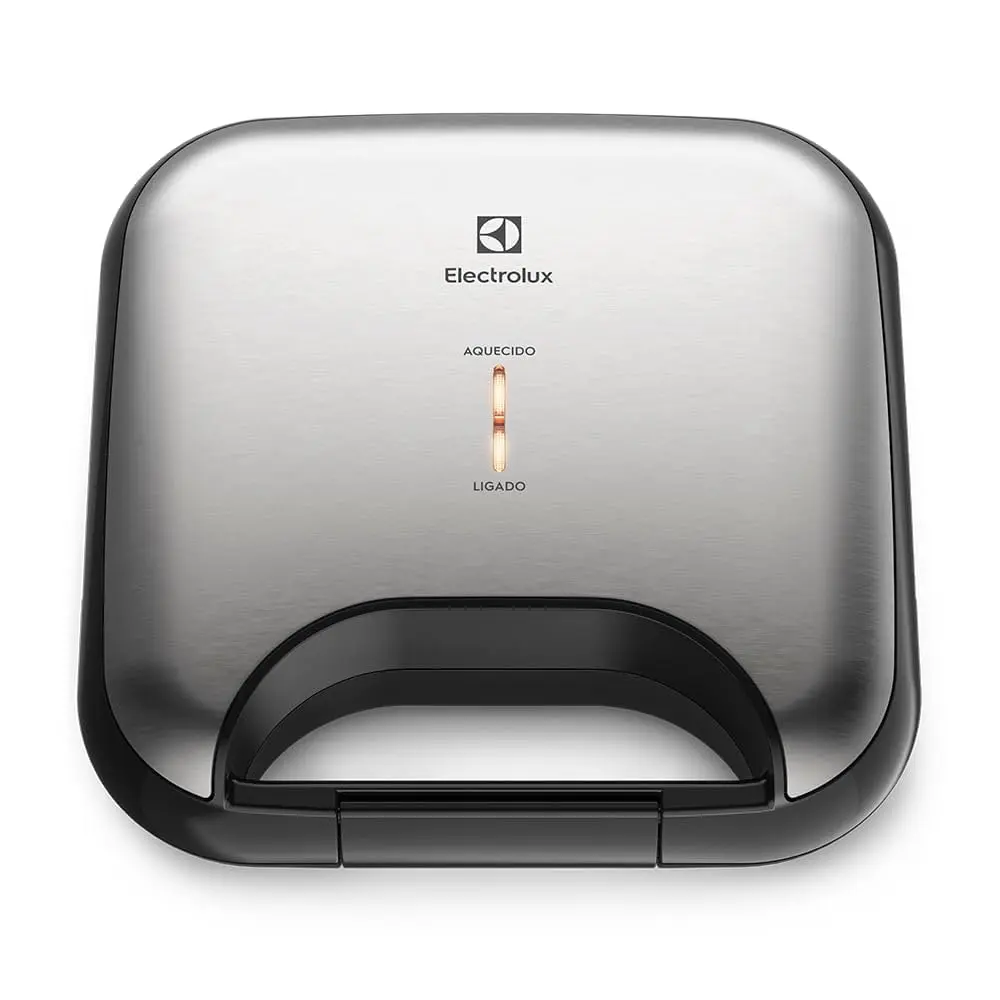 Sanduicheira grill chapa ondulada elétrico Electrolux antiaderente inox ESG20 127v