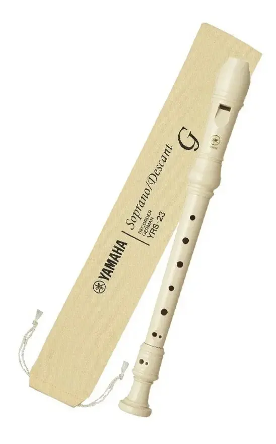 Flauta Doce Yamaha Soprano Germânica Yrs23g cor bege - 1