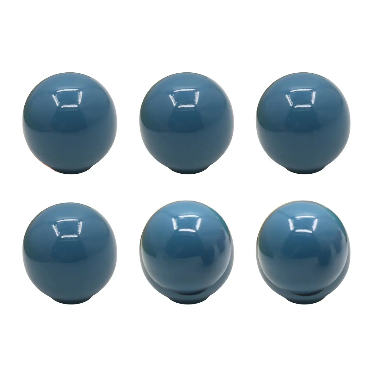 Kit com 6 Unidades de Puxadores de Cerâmica em Formato de Bolinha para Gavetas/Armários/Móveis, Estilo Criativo - Azul