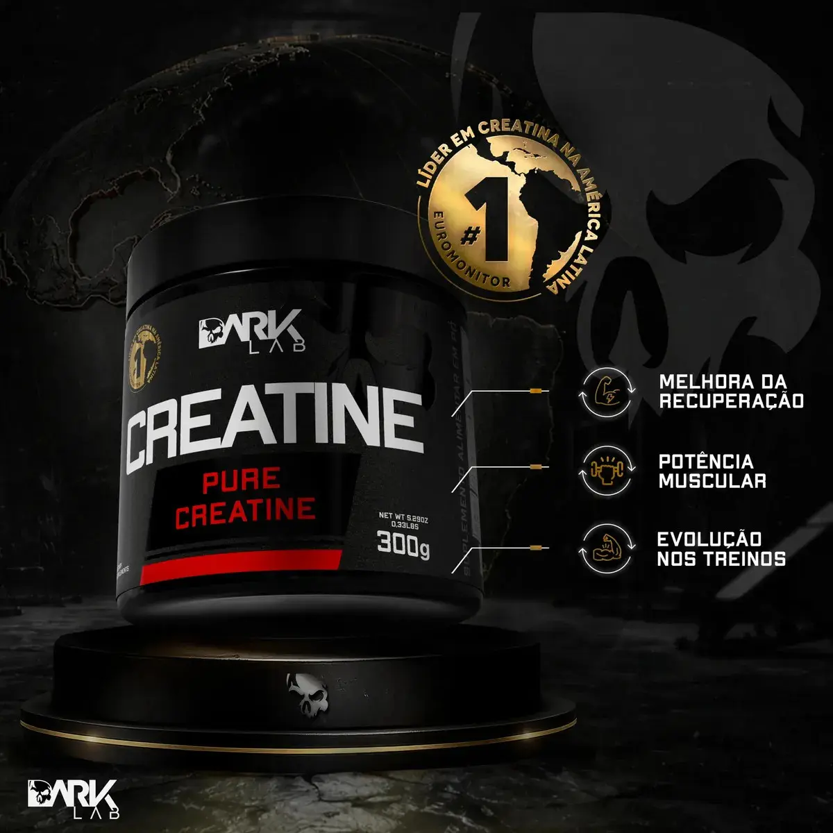 Creatina Dark Lab Premium Pure em pó Sem sabor x 300g thumbnail 2