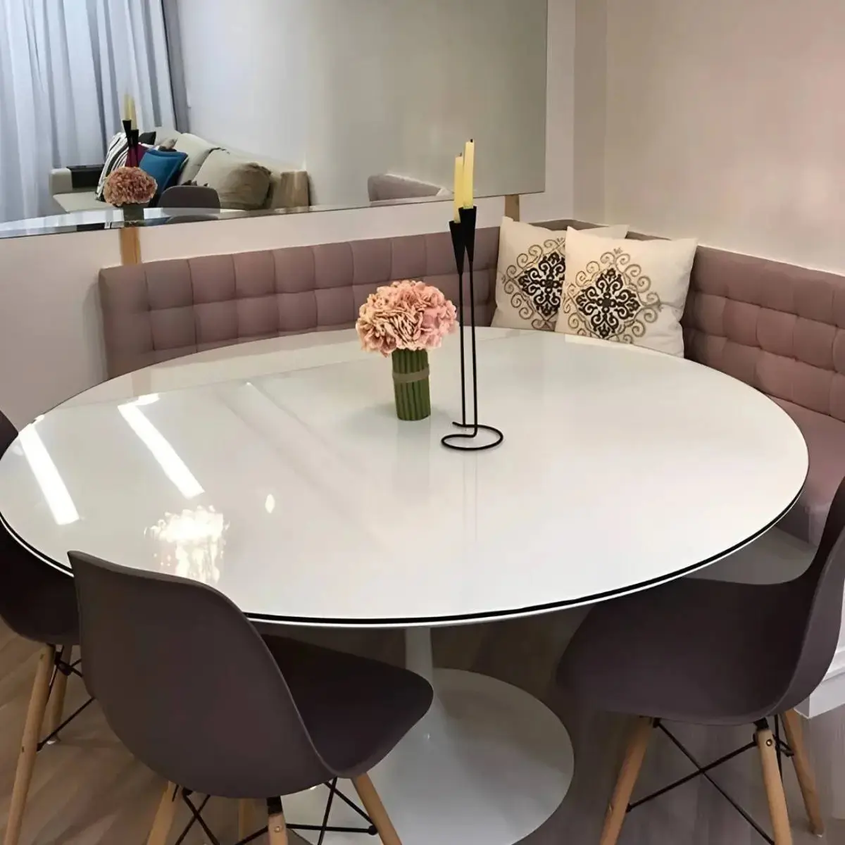 Adesivo Vinil Envelopar Vidro Laca Bege Off White 2m X 50cm Cor Branco Brilho thumbnail 5