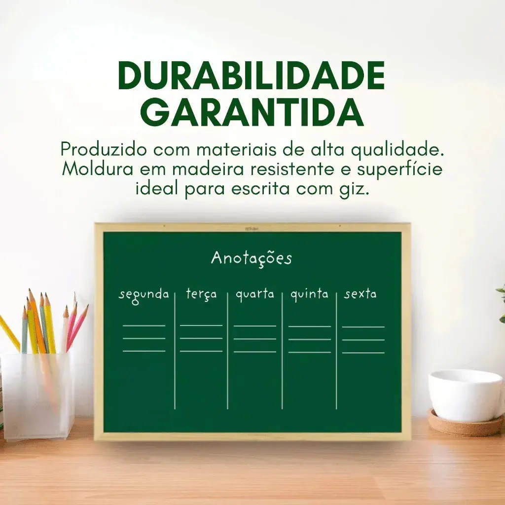Lousa Quadro Verde Escolar 60x40 C/ Giz E Apagador Porta Giz Verde Lhp Ecommerce thumbnail 4