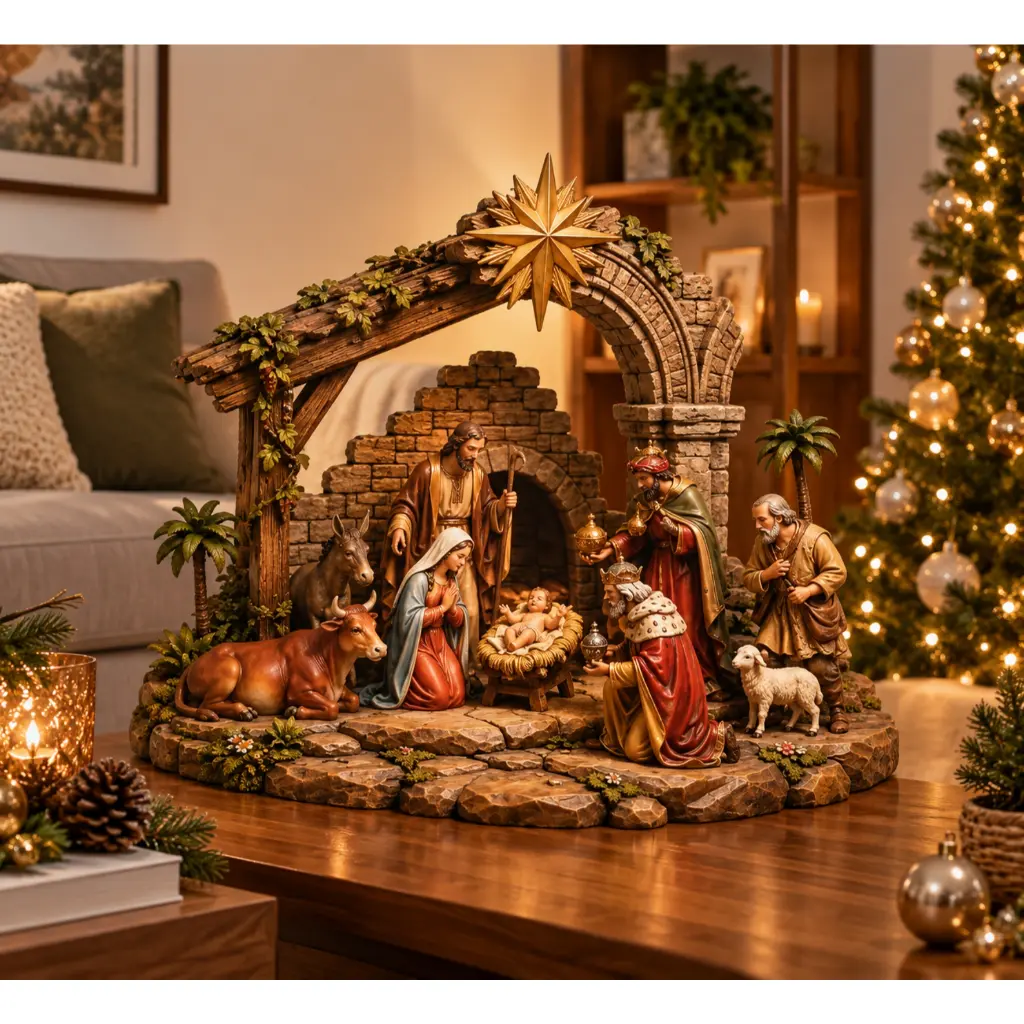Presépio De natal nascimento de Jesus Manjedoura Decoração Enfeite Para natal Mdf