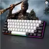 Teclado para jogos com fio 60%, mini teclado ultra compacto com luz de fundo RGB, teclado pequeno e compacto de 61 teclas à prova d'água para jogadore - 1