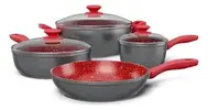 Jogo de Panelas 4 Peças Cinza/Vermelho PKT407 - Philco Redstone - 1