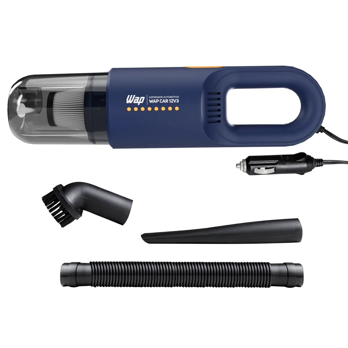 WAP Aspirador Automotivo Portátil 12V, 420ML Sólido, Filto Hepa, cabo de 3,7m CAR 12V3