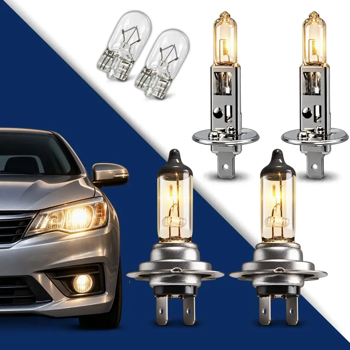 Kit 6 Lampada Farol Alto Baixo Lanterna Foco Duplo H1 H7 T10