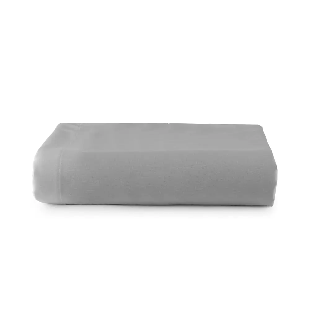 Lençol Avulso Superior sem Elástico Sobre Lençol Percal 400 Fios Antiácaro, Anti-pilling com Toque Extra Macio (Cinza, King)