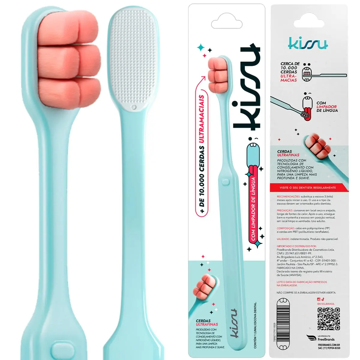 Kissu Escova de Dente Ultra Macia Azul Claro