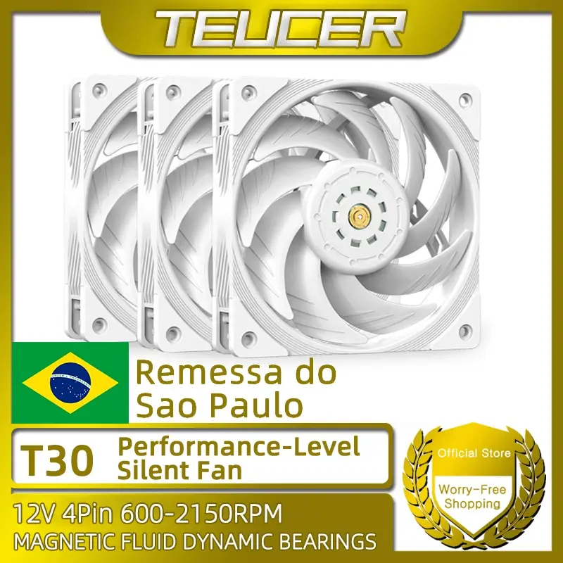 Teucer t30 S-FDB pc ventilador de refrigeração alta pressão do vento desempenho versão equilíbrio dinâmico pwm caso radiador refrigerado a água ventiladores cpu