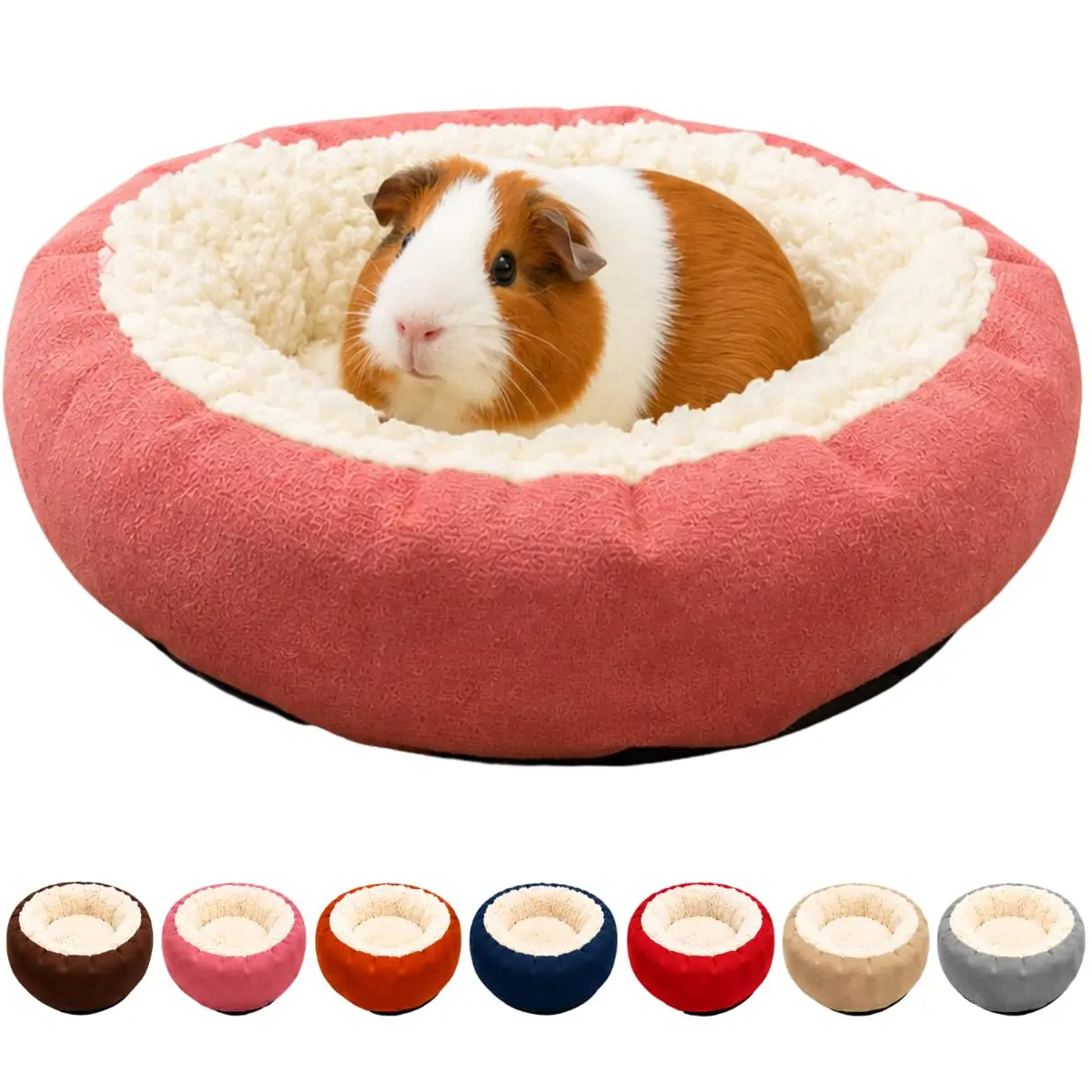Cama Nuvem Redonda para Pets, Roedores e Porquinho da Índia Rosê | Para Roedores, Design Nuvem, Formato Redondo, Conforto Pet - 1