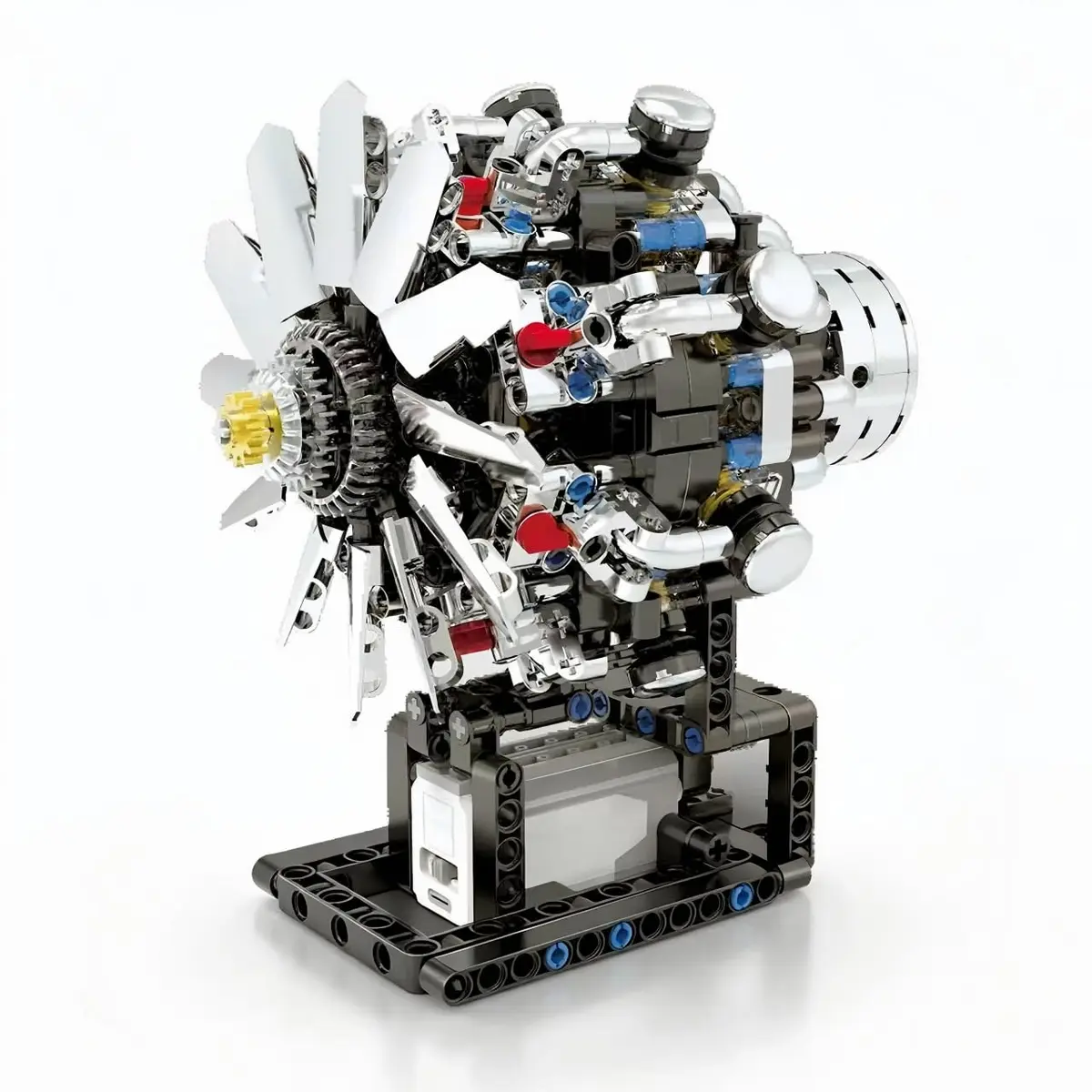 Conjunto de Construção de Motor V8 Turbofã de Avião: Decoração para Casa ou Escritório, Brinquedo STEM para Crianças de 8 a 14 Anos e Adultos