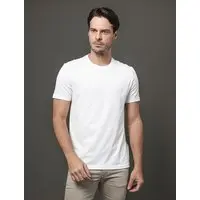 Camiseta Manga Curta Básica Smooth Cotton - Branco Camiseta Manga Curta Básica Smooth Cotton Branco Gg - 1