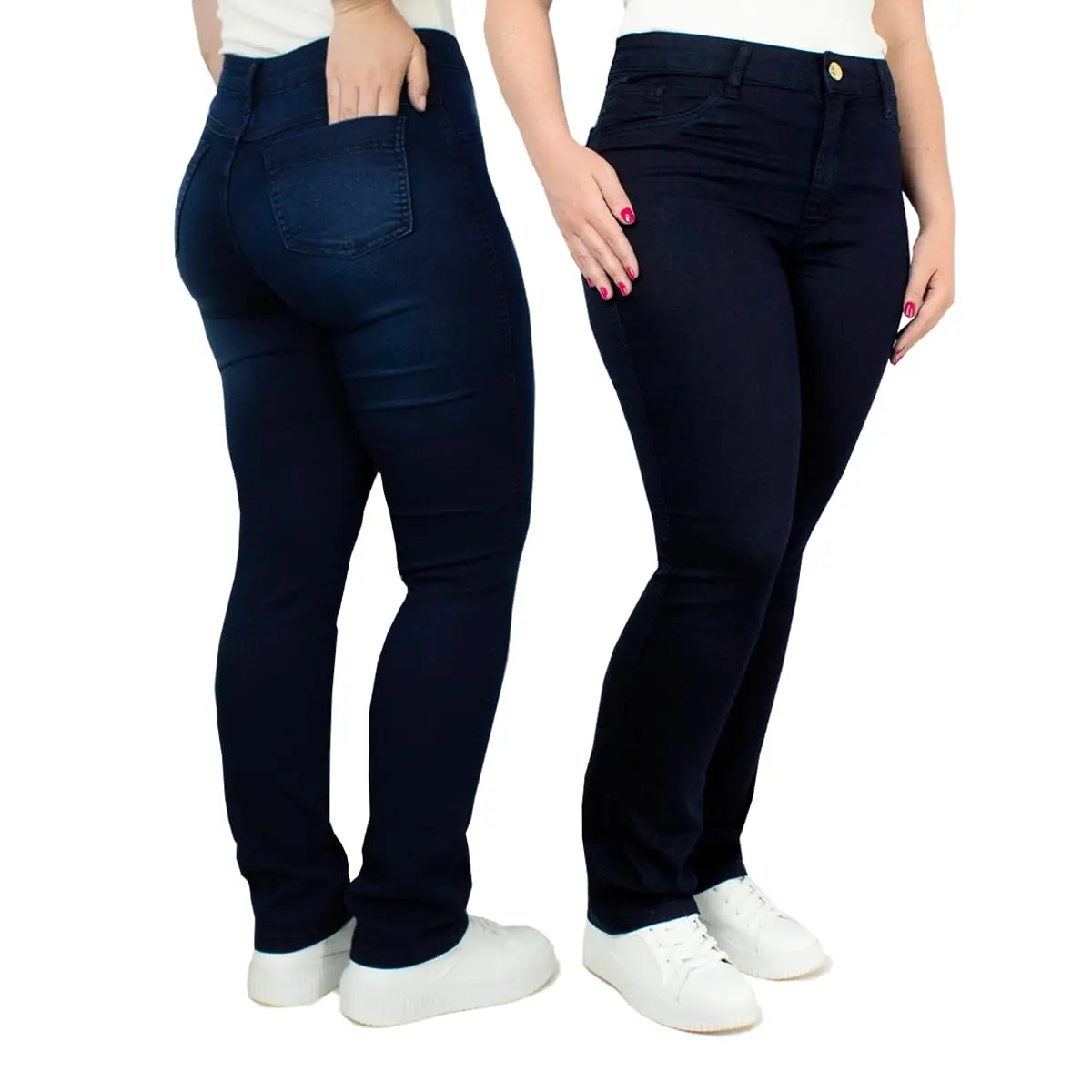 Kit 2 Calças Jeans Feminina Lycra