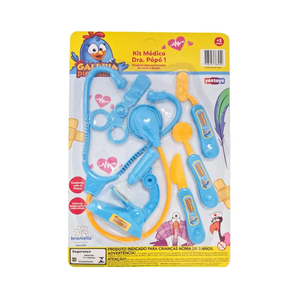 Galinha Pintadinha - Kit Médico Dra Pópó 1 - Dois Modelos Com Sortimento Nas Peças - Yestoys - 1