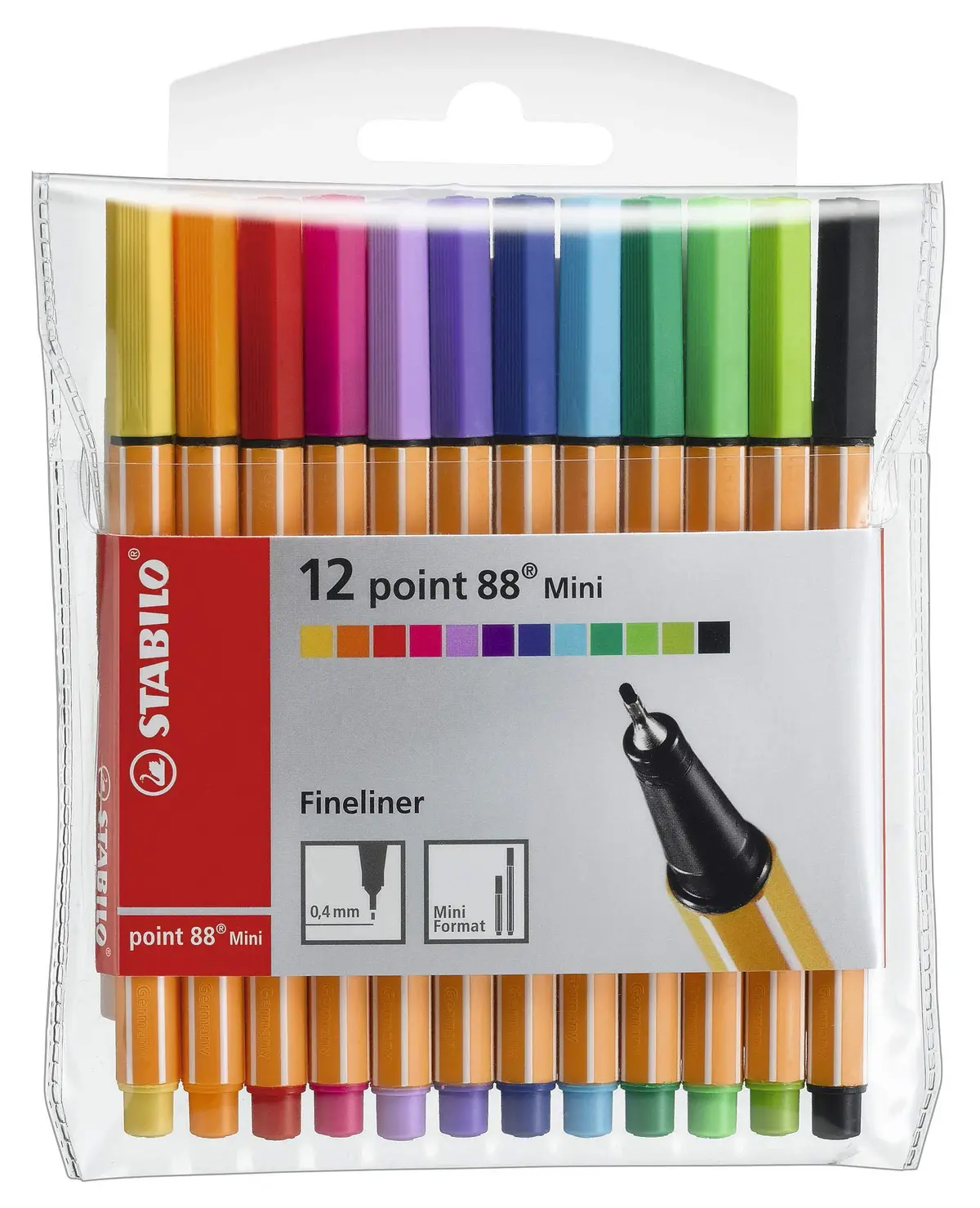 STABILO Point 88 Mini Caneta Ponta Fina – 120.7800 – Multicor – Pacote de 12