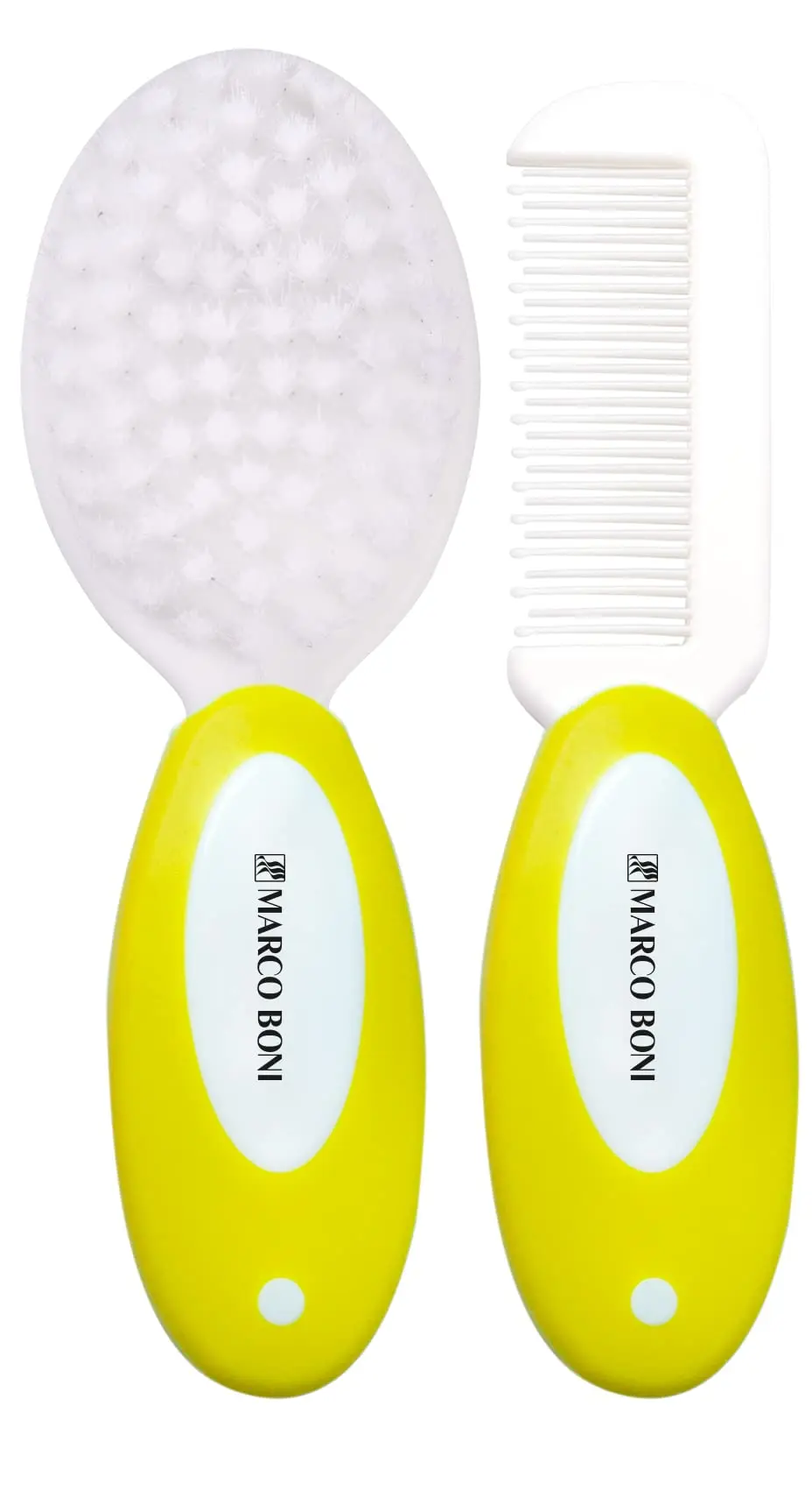 Marco Boni, Kit Escova E Pente Baby Amarelo, 8696, Amarelo, 2 Unidades.