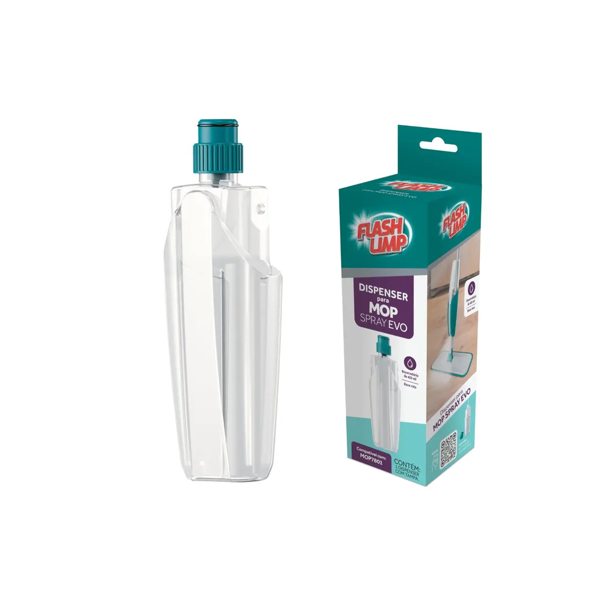 Flash Limp - Dispenser 450 ml para Mop Spray Evo - RMOP7801 - PP Transparente