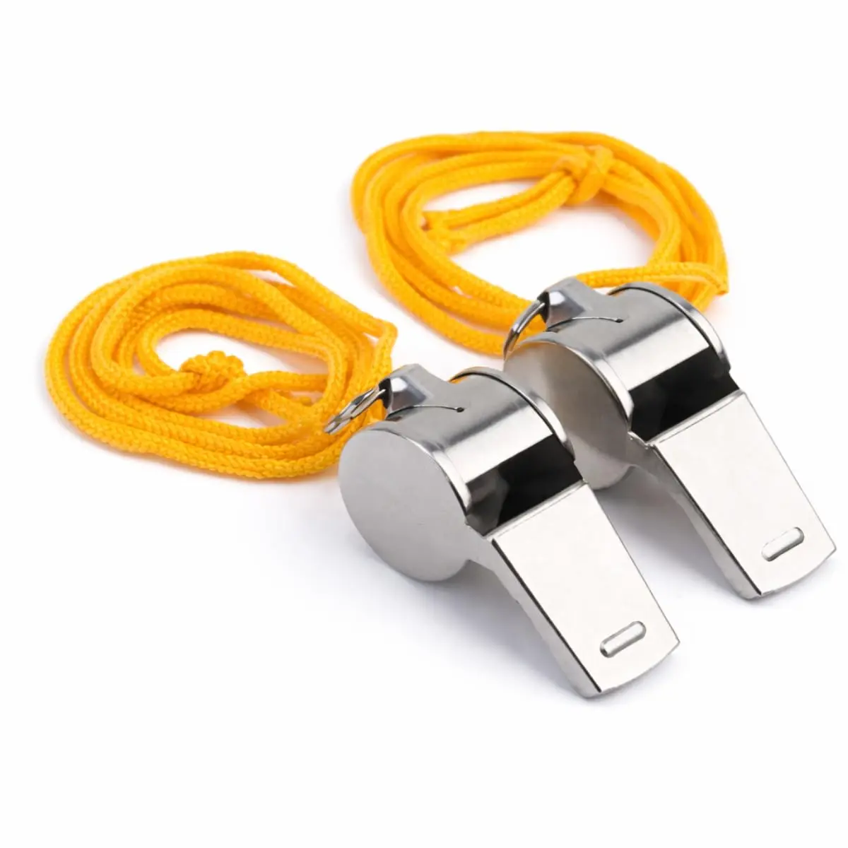 Kit 2 Apitos De Metal Com Cordão Árbitros Treinadores Esportivos Premium