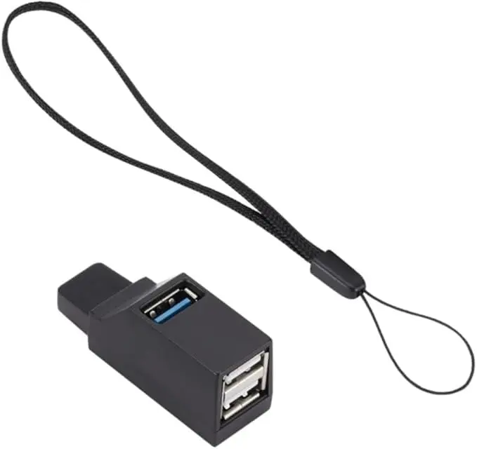 Hub USB 3.0 com 3 Portas, 1 Porta USB 3.0 + 2 Portas USB 2.0, Divisor Portátil 21g, Compatível com Windows e macOS, USB-A Preto - 1