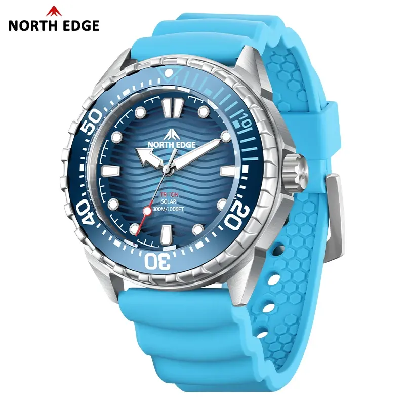 2025 nova borda norte triton movido a energia solar relógio de mergulho masculino luxo relógios quartzo para homem 316l caixa aço inoxidável à prova dwaterproof água 300m
