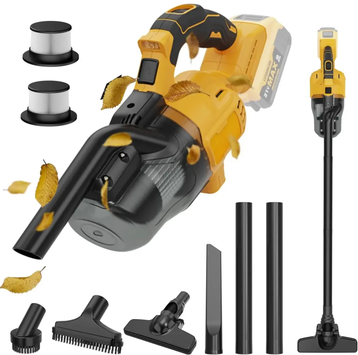 Aspirador de pó portátil com 2 peças de filtro elétrico sem fio para casa, carro, limpeza de pêlos de animais de estimação para bateria dewalt 20v - 1