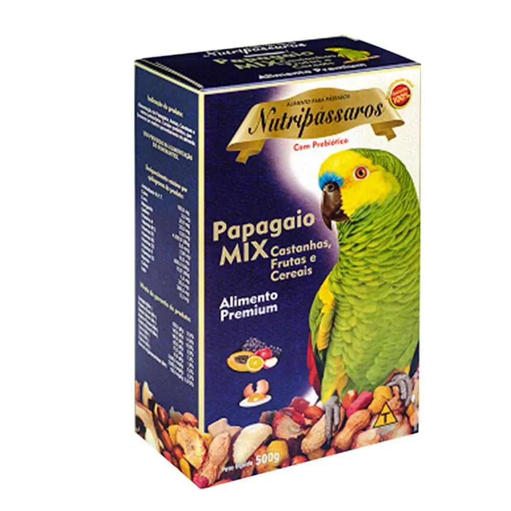 Nutripássaros Ração Para Papagaio Mix Castanha 500g