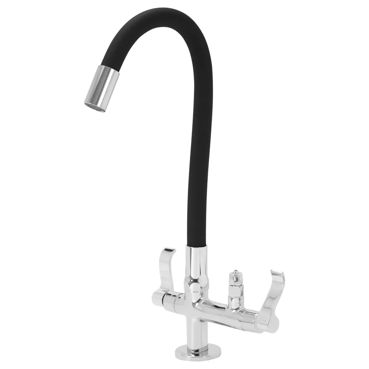 Torneira Flexivel De Mesa Com Saida Para Purificador De Agua Tubo Preto 1/4 De Volta Samer