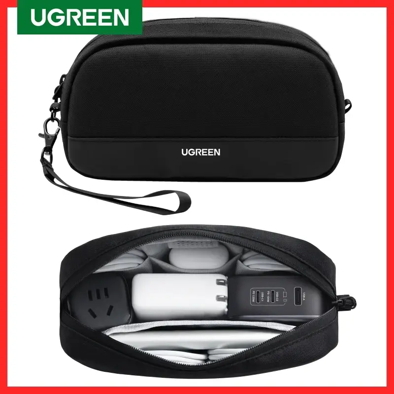Ugreen saco de armazenamento caso organizador saco s/m tamanho para fone de ouvido cabo usb telefones celulares carregador pc digital portátil acessórios saco - 1