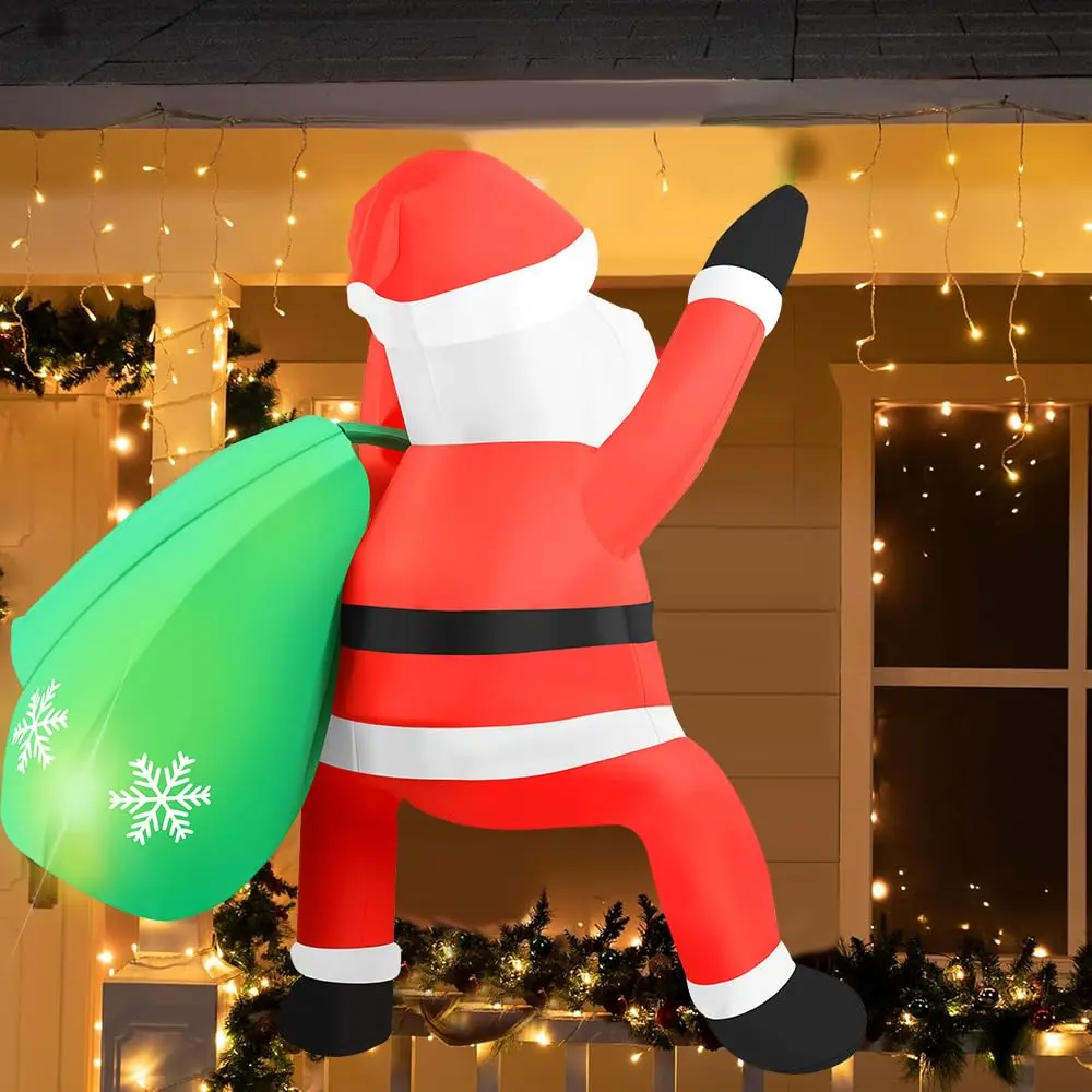 Papai Noel, Papai Noel Grande 1,2 Metro,Inflavel de Natal,InfláVel Natal, Con Luz Led Integrad(Decoração para Parede/Janela, Não Compatível com Exposição em Posição Ereta.)